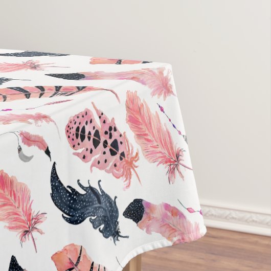 Boho Pink Feathers Tischdecke (Beispiel)