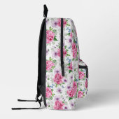 BoHo Pink Floral Bedruckter Rucksack (Links)
