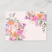 Boho Pink Floral Bringen Sie ein Rezept Brautparty Begleitkarte (Rückseite)