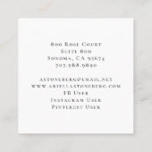 Boho Pink Floral Business Card Quadratische Visitenkarte (Rückseite)