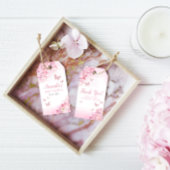 Boho Pink Floral Butterfly Babydusche Danke Geschenkanhänger