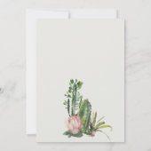 BOHO PINK FLORAL CACTI FOLIAGE WEDEDGE DANK EINLADUNG (Rückseite)