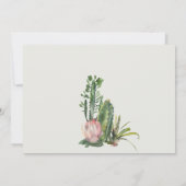 BOHO PINK FLORAL CACTI FOLIAGE WEDEDGE DANK EINLADUNG (Rückseite)