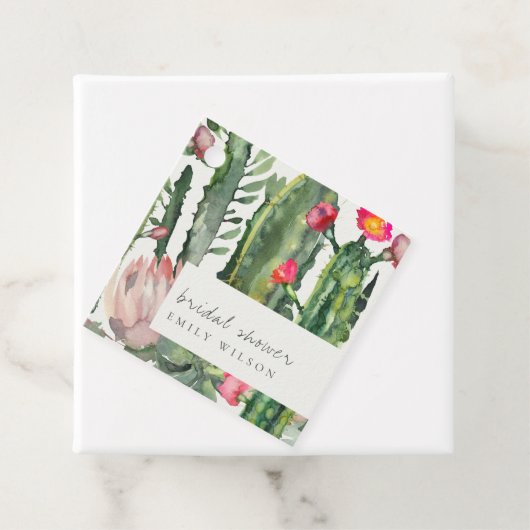 BOHO PINK FLORAL DESERT CACTI FAUNA BRAUTPARTY GESCHENKANHÄNGER (Beispiel)