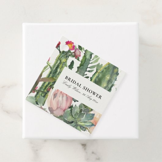 BOHO PINK FLORAL DESERT CACTI FAUNA BRAUTPARTY GESCHENKANHÄNGER (Beispiel)