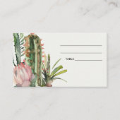 BOHO PINK FLORAL DESERT CACTI WEDD PLATZKARTE VISITENKARTE (Vorderseite)