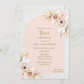 Boho Pink Floral Digital Brautparty Party Einladung (Vorne/Hinten)