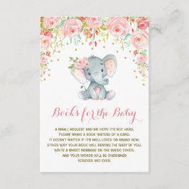 Boho Pink Floral Elephant Bringen Sie eine Book In Begleitkarte