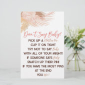 Boho Pink Floral Flower Don't Say Baby Shower Game Briefpapier (Stehend Vorderseite)