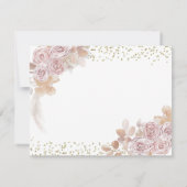 Boho Pink Floral Girl Erste Heilige Kommune Dankeskarte (Rückseite)