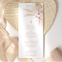 Boho Pink Floral Girls Taufe Weihnachtsmenü