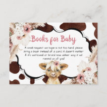Boho Pink Floral Highland Kuh Books for Baby
