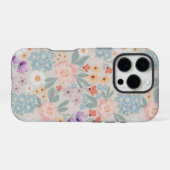 Boho Pink Floral iPhone Hülle (Rückseite (Horizontal))