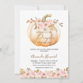 Boho Pink Floral Little Pumpkin Baby Dusche Einladung (Vorderseite)