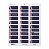 Boho Pink Floral Navy Hochzeitsrücksendesiegel (Vorne)