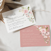 Boho Pink Floral Olive Elegante Wedding RSVP Card