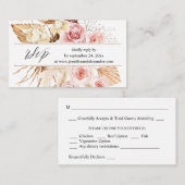 Boho Pink Floral & Pampas Website 2SM UAWG Mitteilungskarte (Vorne/Hinten)