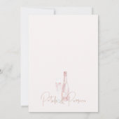 Boho Pink Floral Petals Prosecco Brautparty Einladung (Rückseite)