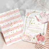 Boho Pink Floral Pumpkin Tee für zwei Herbst Gebur Einladung