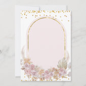 Boho Pink Floral Safari Wild One Baby Dusche Einladung (Rückseite)