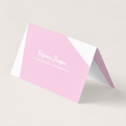 Boho Pink Floral Seamstress Nähmaschine geklappt Visitenkarten (Rückseite)