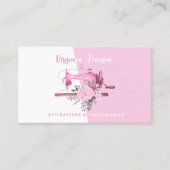 Boho Pink Floral Seamstress Nähmaschine Schneider Visitenkarte (Vorderseite)