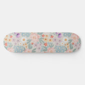 Boho Pink Floral Skateboard (Horizontal)