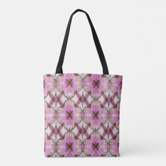 Boho Pink Floral Tasche (Rückseite)