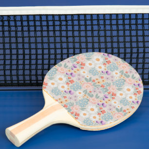 Boho Pink Floral Tischtennis Schläger