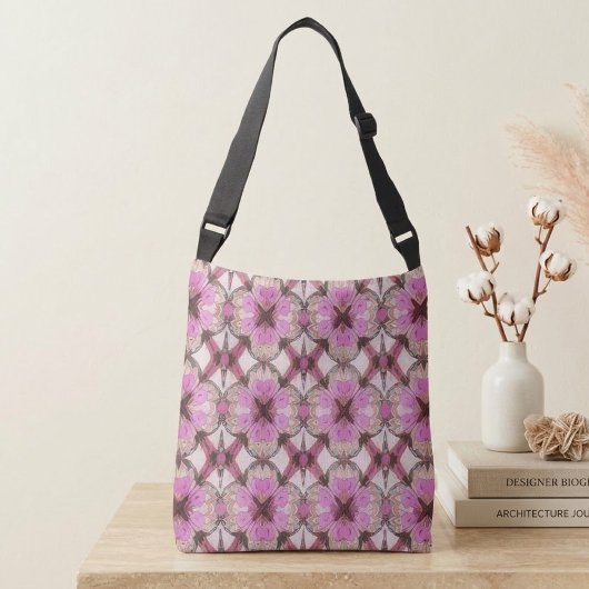Boho Pink Floral Tragetaschen Mit Langen Trägern