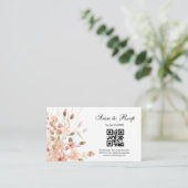 Boho pink floral uAwg qr Hochzeit Begleitkarte (Stehend Vorderseite)