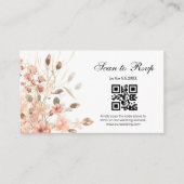Boho pink floral uAwg qr Hochzeit Begleitkarte (Vorderseite)