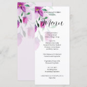 Boho Pink Floral Wasserfarbe Handgestrichen Menükarte (Vorne/Hinten)