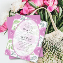 Boho Pink Floral Wasserfarbenhochzeit