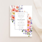 Boho Pink Floral Wedding Einladung