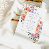 Boho Pink Floral Wedding Einladung