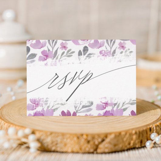 Boho Pink Floral Wedding RSVP