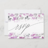 Boho Pink Floral Wedding RSVP Karte (Vorderseite)