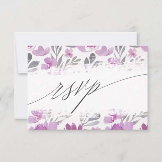 Boho Pink Floral Wedding RSVP Karte (Vorderseite)