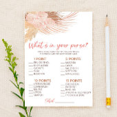 Boho Pink Floral What's In Purse Baby Shower Game Briefpapier