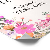 Boho Pink Floral Wildblumen Favoriten Brautparty Poster (Ecke)