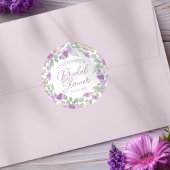 Boho Pink Floral Wreath Bridal Shower Runder Aufkleber