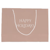 Boho Pink Frohe Weihnachtsfarbe D2AFA1 Große Geschenktüte (Rückseite)