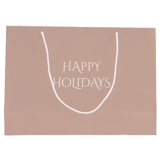 Boho Pink Frohe Weihnachtsfarbe D2AFA1 Große Geschenktüte (Rückseite)