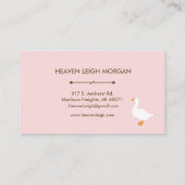 Boho Pink Gänse Wasserlilie Blumenmuster Visitenkarte (Rückseite)