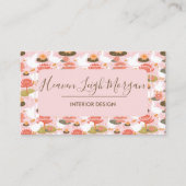 Boho Pink Gänse Wasserlilie Blumenmuster Visitenkarte (Vorderseite)