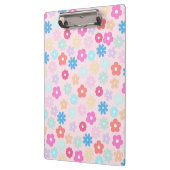 Boho Pink Gänseblümchen Blumen Muster Klemmbrett (Links)