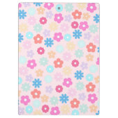 Boho Pink Gänseblümchen Blumen Muster Klemmbrett (Rückseite)