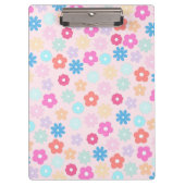 Boho Pink Gänseblümchen Blumen Muster Klemmbrett (Vorderseite)