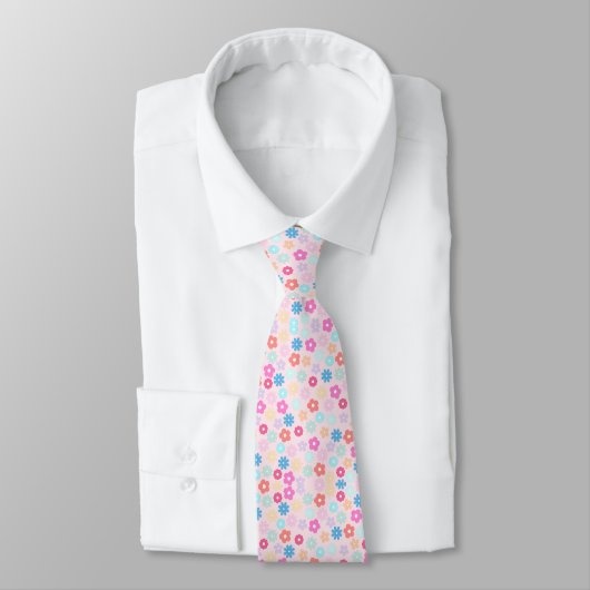 Boho Pink Gänseblümchen Blumen Muster Krawatte (Gebunden)